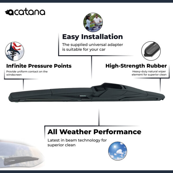 acatana Rear Wiper Blade For Alfa Romeo Giulietta Hatch 2011 2012 - 2021 14 Inch 350mm Replacement