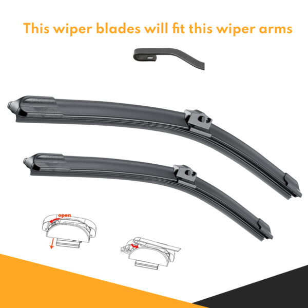 acatana Front Wiper Blades for Nissan Qashqai J11 2014 2015 2016 2017 - 2021 Pair of 26" + 17" Frameless