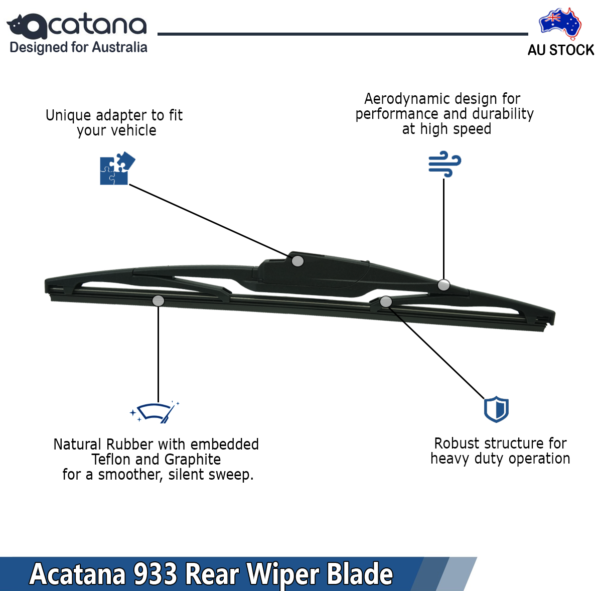 Rear Wiper Blade 12" Tailgate Windscreen Windshield Universal Arm Set Adapters