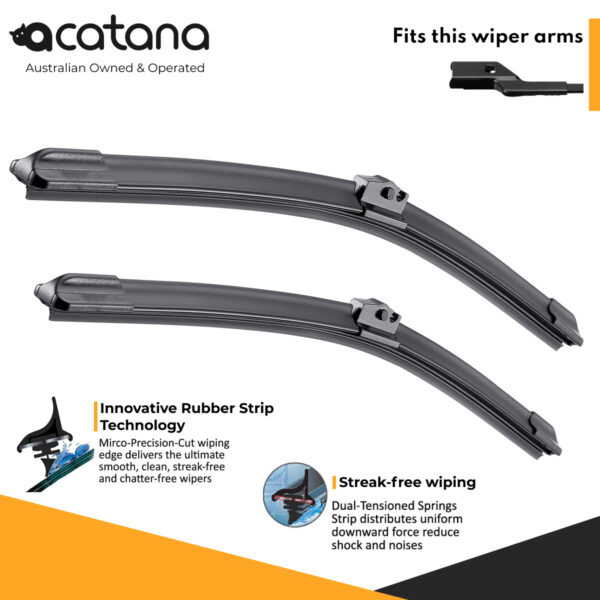 Windscreen Wiper Blades fits Ford Fiesta WS WT WZ 2009 - 2018 Size of 26" + 16" Replacement