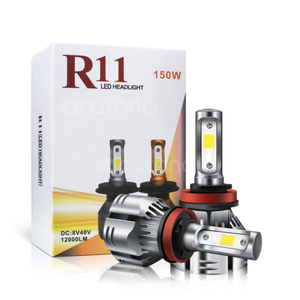 R11 Car LED Headlight Kit H11 H9 H8 Globes White Brighter Conversion Bulbs Hight Low Beam 20000LM 100W