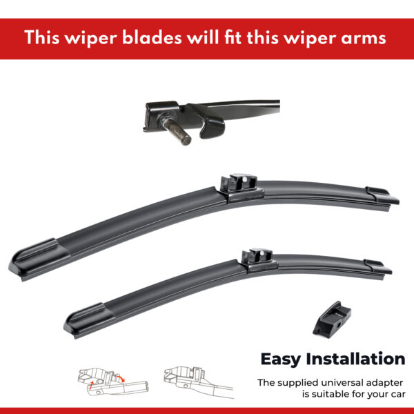 acatana Front Wiper Blades for BMW 5 Series F10 2010 - 2016 Pair of 26" + 18" Windscreen Replacement Set
