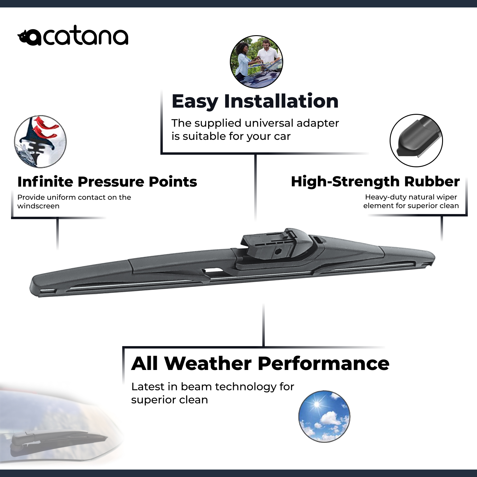 Rear Wiper Blade for Holden Trailblazer RG 2016 - 2020 SUV 2 Aurus Auto acatana Rear Wiper Blade For Holden Trailblazer RG SUV 2016 2017 - 2020 11 Inch 275mm Replacement