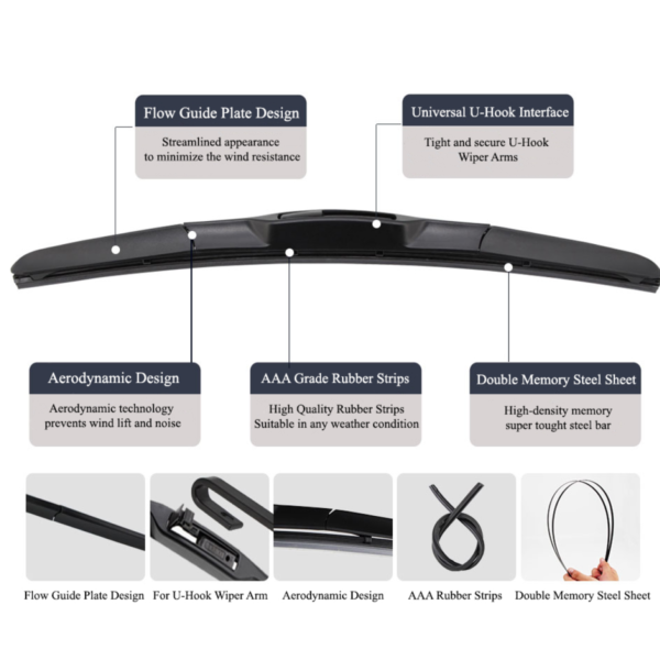 Hybrid Wiper Blades fit INFINITI Q60 V36 2014 - 2016 Twin Kit