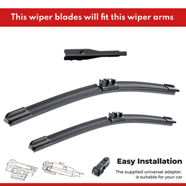 2x Front Windscreen Wiper Blades for Audi Q5 8R FY 2009 - 2021 Pair of 24" + 20"