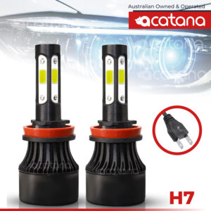 X7 LED Headlight Globes H7 White Headlamp Bulbs High Low Beam Upgrade Conversion Kit Bright 20000lm Car Lamp
