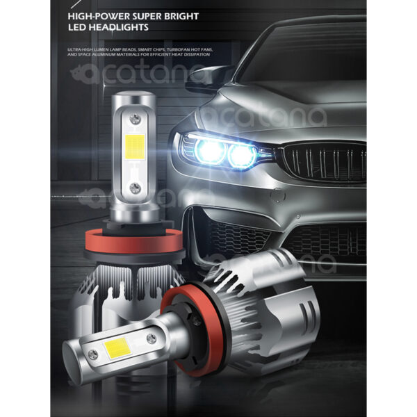 R11 Car LED Headlight Kit H11 H9 H8 Globes White Brighter Conversion Bulbs Hight Low Beam 20000LM 100W