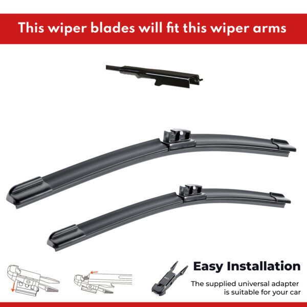Front Wiper Blades for Audi A3 8P 2008 2009 - 2013 Pair of 24" + 19" Front Windscreen
