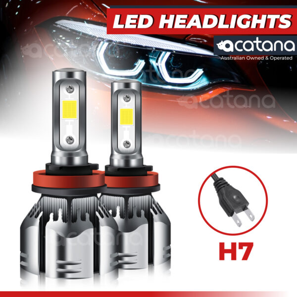 R11 Car LED Headlight Kit H7 Globes White Brighter Conversion Bulbs Hight Low Beam 20000LM 100W