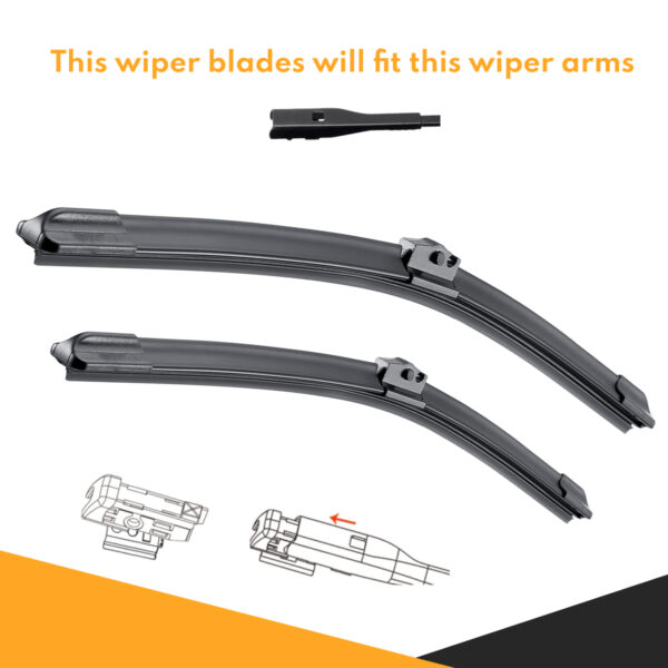 acatana Front Wiper Blades for Audi A4 B8 2008 2009 2010 2011 2012 2013 - 2015 Pair of 24" + 20" Frameless