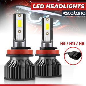 H11 H8 H9 LED Headlight Globes Kit High Low Beam Upgrade Lamp Car Bulbs White 12000lm