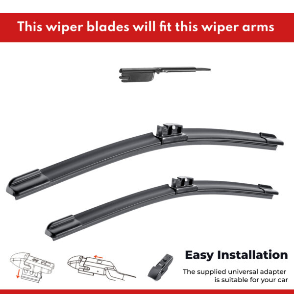 Front Wiper Blades for Jaguar E-PACE X540 2017 - 2022 Pair of 26" + 20" Windscreen Replacement by acatana