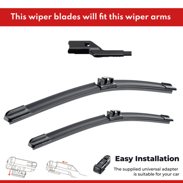 Ultraflex Wiper Blades Set fit Ford Mondeo MA 2007 to 2009 Sedan Front