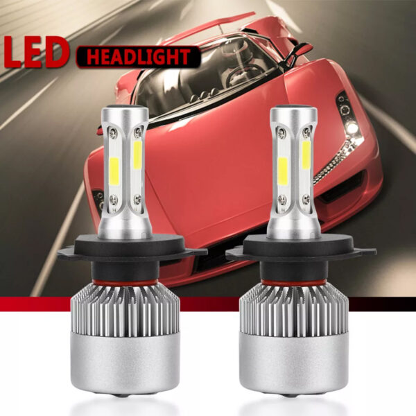 S2 Headlight Head Lamp Kit H7 Beam LED Globes White Hight Low Xenon 16000LM 72W Conversion Car Bulbs