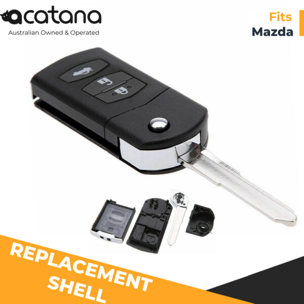 Acatana Remote Flip Car Key Shell Case For Mazda 6 Blank Enclosure Fob Replacement 3B