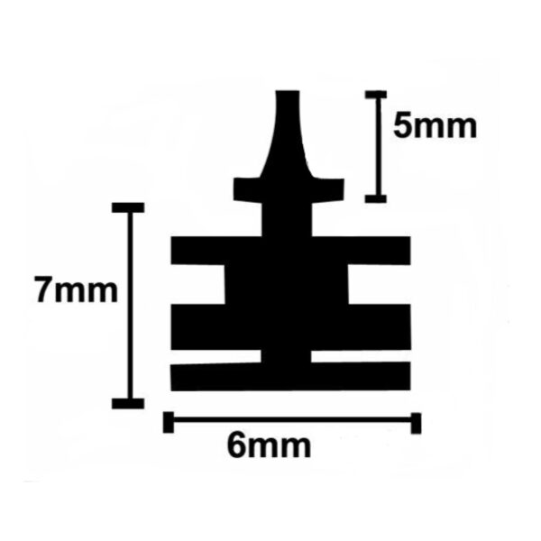 17" / 42.5 cm Wiper Blade Refill Rubber Replacement Insert, 6 mm, 1pcs