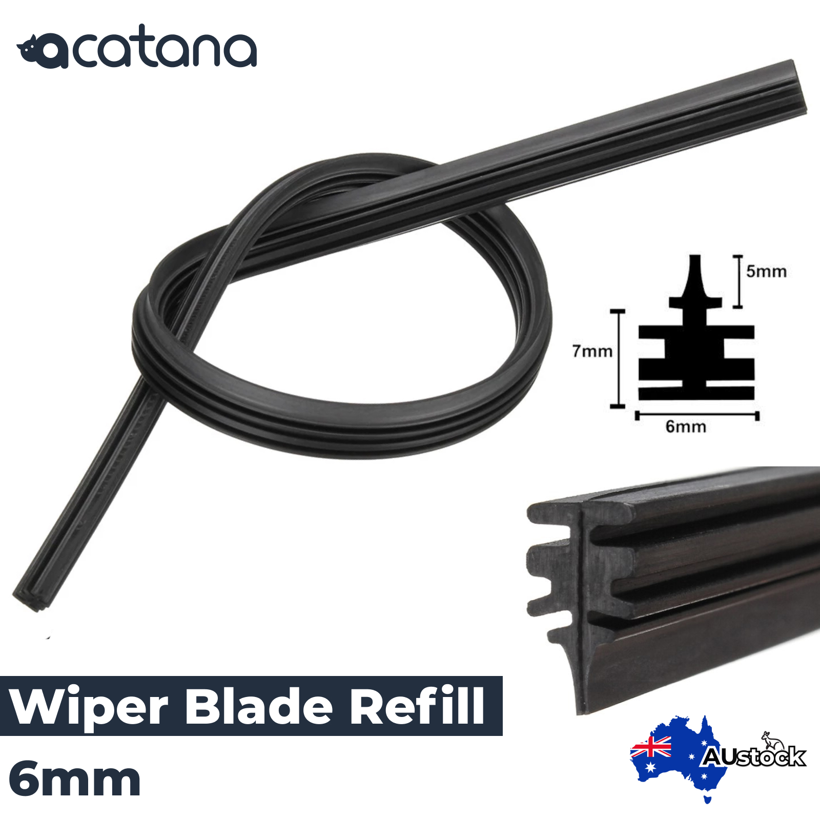19" / 47.5 cm Wiper Blade Refill Rubber Replacement Insert, 6 mm, 1pcs 1 Aurus Auto 19" / 47.5 cm Wiper Blade Refill Rubber Replacement Insert, 6 mm, 1pcs