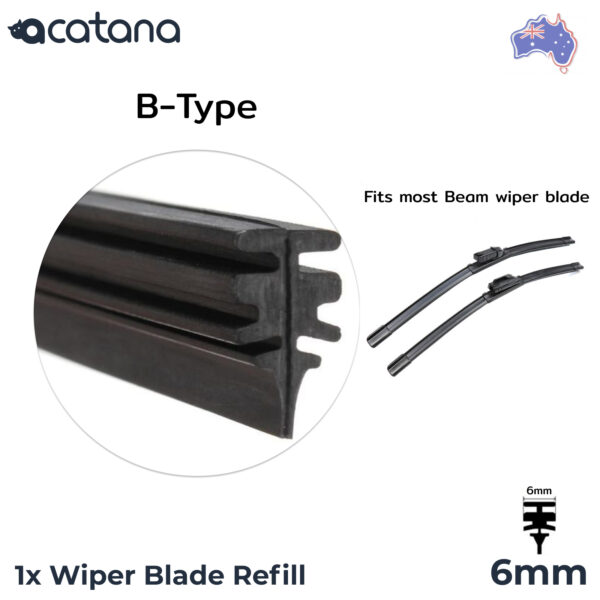 17" / 42.5 cm Wiper Blade Refill Rubber Replacement Insert, 6 mm, 1pcs