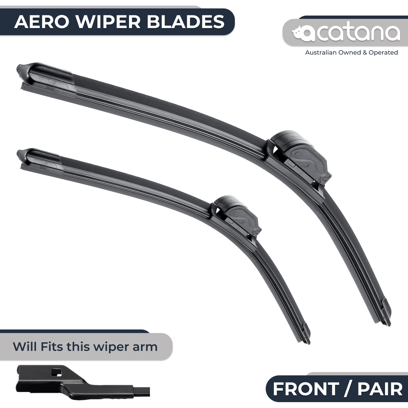 Aero Wiper Blades for Tesla Model Y 2021 - 2023, Pair Pack