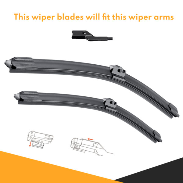 Windscreen Wiper Blades for GMC Sierra 1500 Series 2015 - 2023, (KIT of 2pcs)