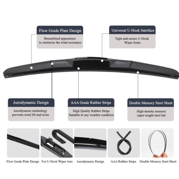 Hybrid Wiper Blades fit INFINITI FX50 S51 2012 - 2013, Twin Kit