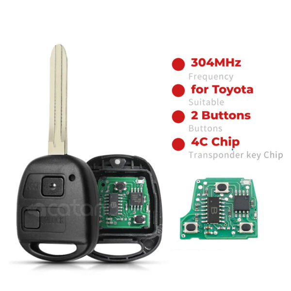 Remote Car Key Replacement for Toyota LandCruiser 100 series 1998 - 2002