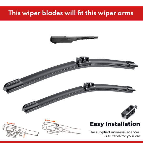 Premium Wiper Blades Set fit Mercedes-Benz S-Class W223 2021 - 2024, Front Pair