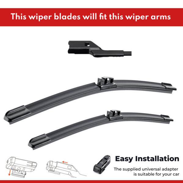 Premium Wiper Blades Set fit MG GS SAS2 2015 - 2023 Front Pair