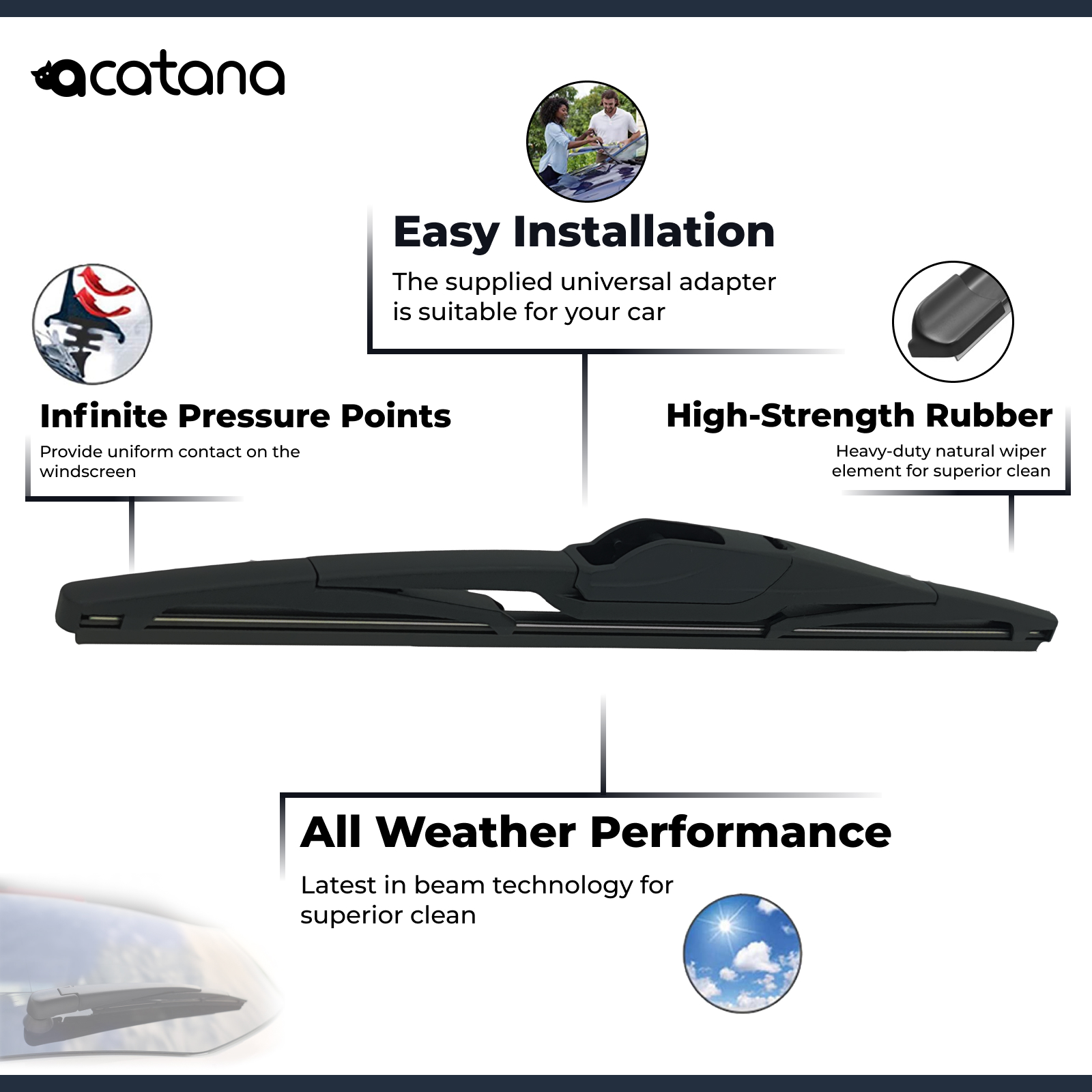 Rear Wiper Blade for Toyota Kluger XU20 2003 - 2007 2 Aurus Auto Rear Wiper Blade for Toyota Kluger XU20 2003 - 2007