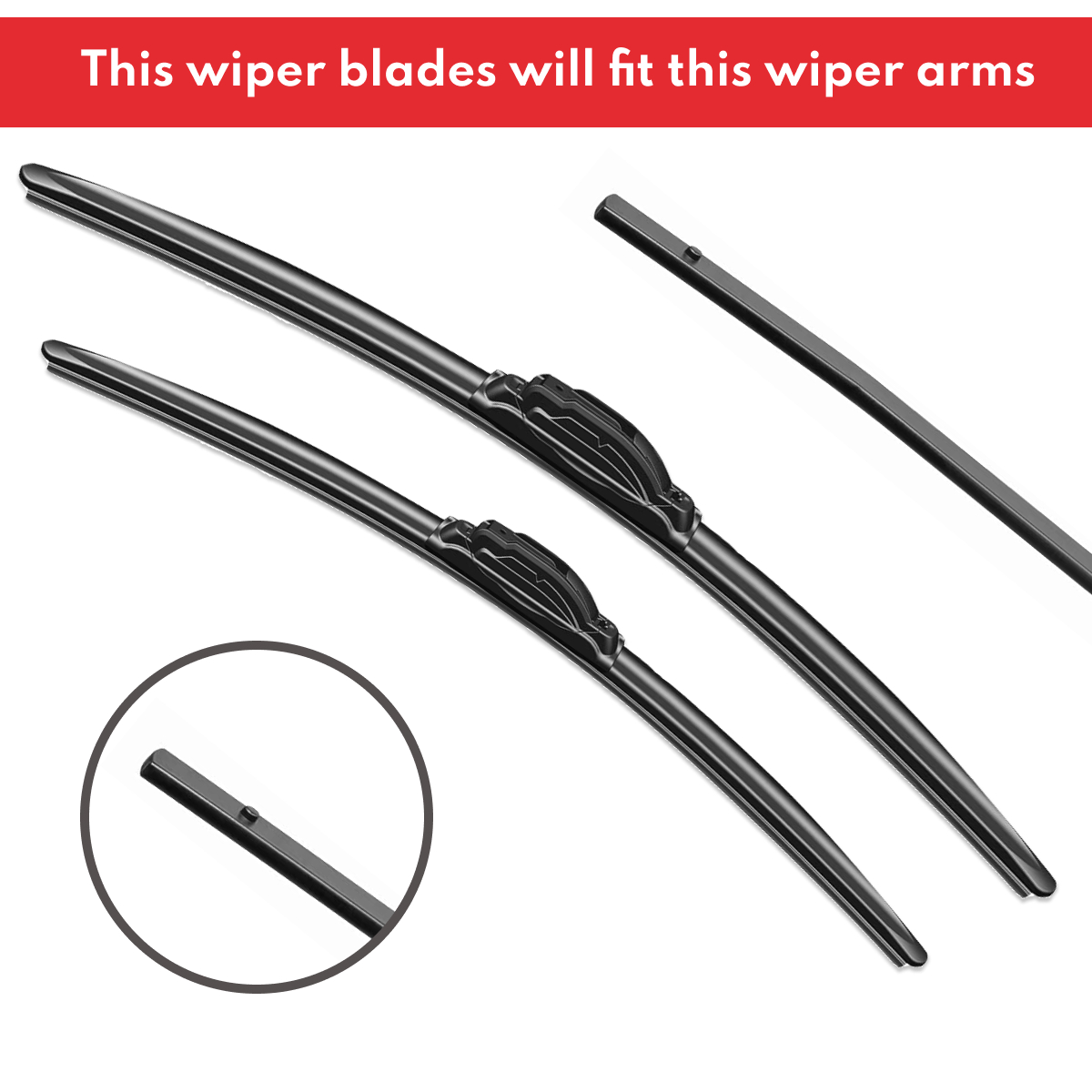 Replacement Wiper Blades for Renault Megane E95 2010 - 2015, Set of 2pcs 4 Aurus Auto Replacement Wiper Blades for Renault Megane E95 2010 - 2015, Set of 2pcs