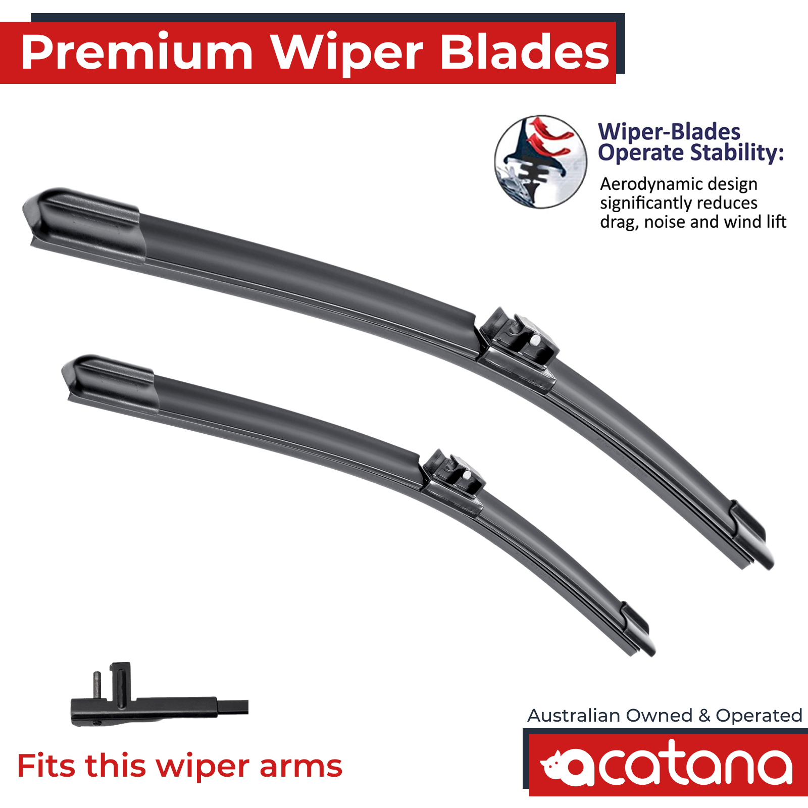 Premium Wiper Blades Set fit HSV VXR AH 2006 - 2009, Front Pair 1 Aurus Auto Premium Wiper Blades Set fit HSV VXR AH 2006 - 2009, Front Pair