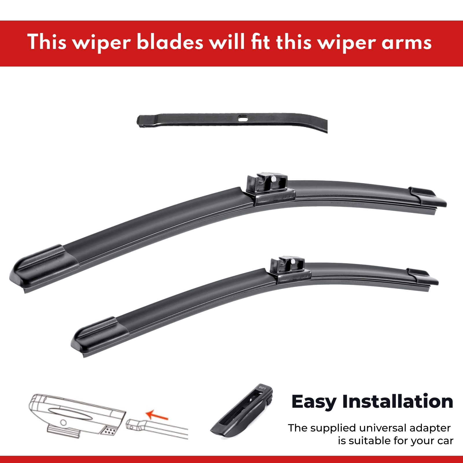 Premium Wiper Blades Set fit Renault Clio X98 2013 - 2019, Front Pair 5 Aurus Auto Premium Wiper Blades Set fit Renault Clio X98 2013 - 2019, Front Pair