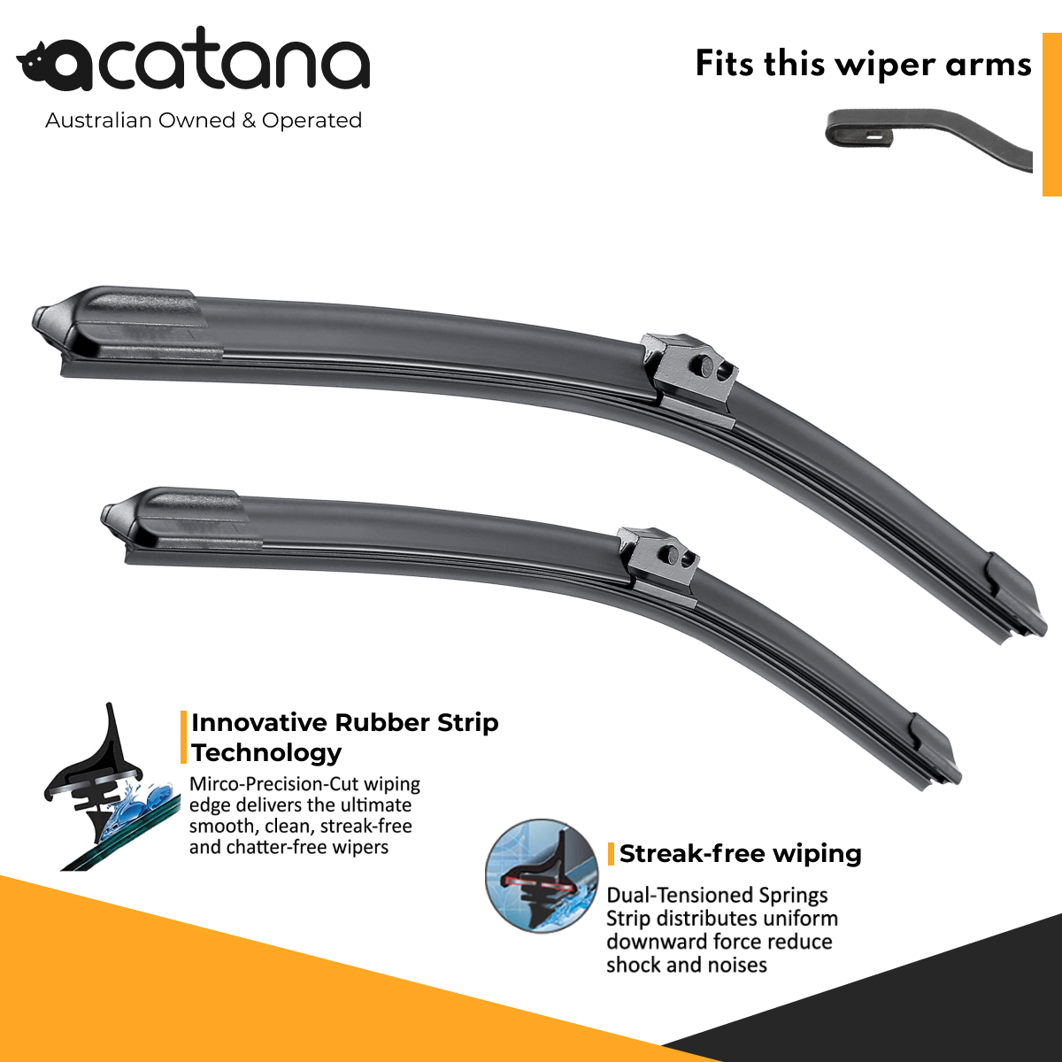 Windscreen Wiper Blades for HSV Coupe V2 VZ 2001 - 2006, (KIT of 2pcs) 1 Aurus Auto Windscreen Wiper Blades for HSV Coupe V2 VZ 2001 - 2006, (KIT of 2pcs)