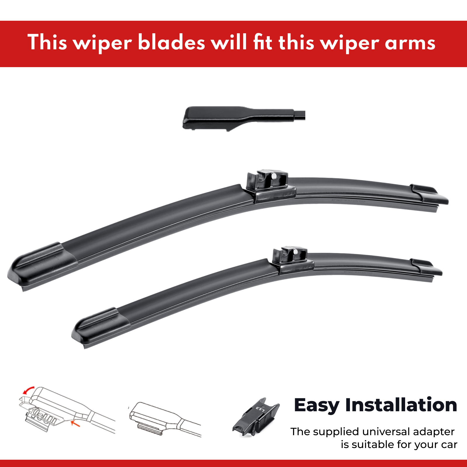 Premium Wiper Blades Set fit BMW X2 U10 2023 - 2024, Front Pair 4 Aurus Auto Premium Wiper Blades Set fit BMW X2 U10 2023 - 2024, Front Pair