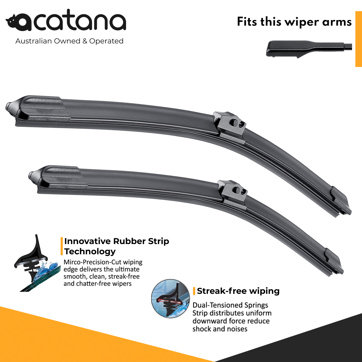Windscreen Wiper Blades for BMW X2 U10 2023 - 2024, (KIT of 2pcs) 1 Aurus Auto Windscreen Wiper Blades for BMW X2 U10 2023 - 2024, (KIT of 2pcs)