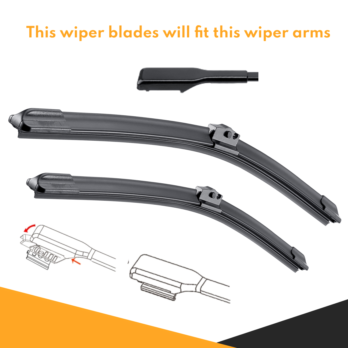 Windscreen Wiper Blades for BMW X2 U10 2023 - 2024, (KIT of 2pcs) 4 Aurus Auto Windscreen Wiper Blades for BMW X2 U10 2023 - 2024, (KIT of 2pcs)