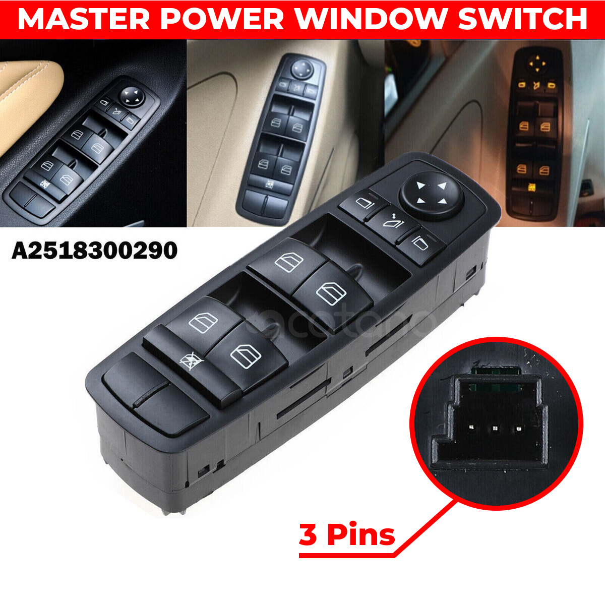 Power Master Window Switch for Mercedes GLS GL320 GL350 GL450 GL500 2006 - 2012 10 Aurus Auto Power Master Window Switch for Mercedes GLS GL320 GL350 GL450 GL500 2006 - 2012 3.0L 4.0L 4.7L 5.5L 165kW 195kW 250kW 225kW 285kW A2518200310