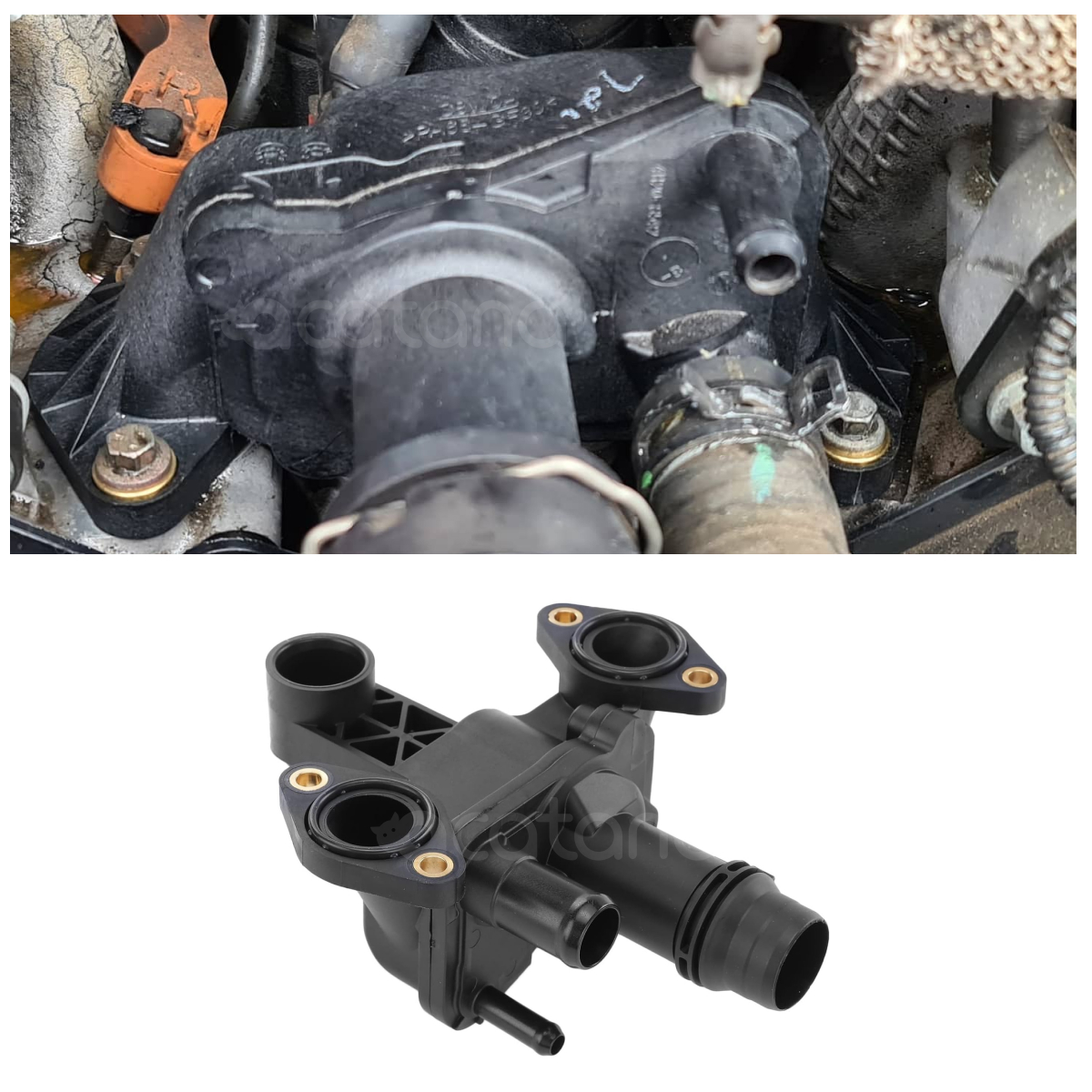 Thermostat Housing Water Outlet Pipe for Range Rover Land Rover OEM LR073372 10 Aurus Auto Thermostat Housing Water Outlet Pipe for Range Rover Land Rover OEM LR073372