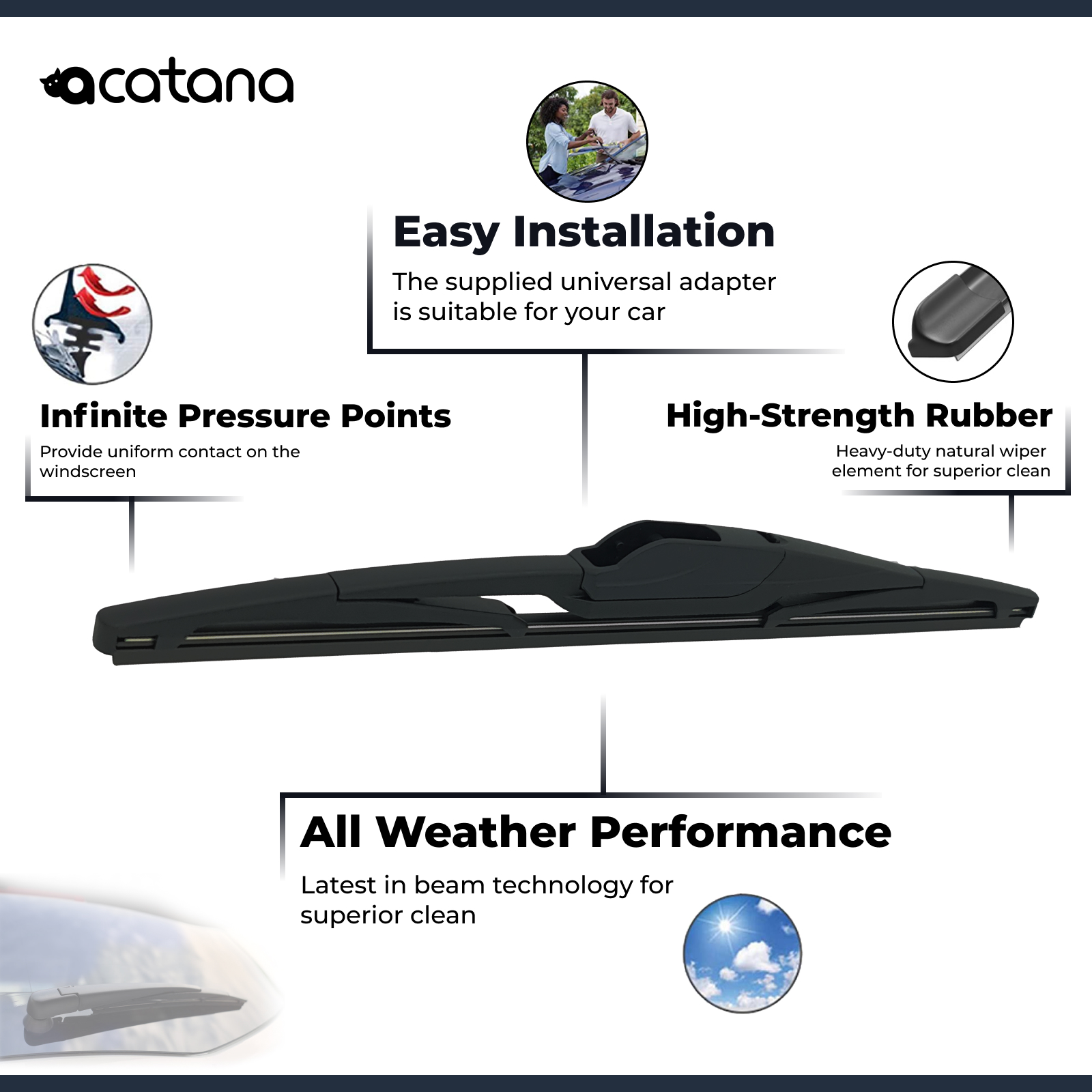 Rear Wiper Blade for HSV Clubsport E Series Wagon 2008 - 2013 2 Aurus Auto Rear Wiper Blade for HSV Clubsport E Series Wagon 2008 - 2013