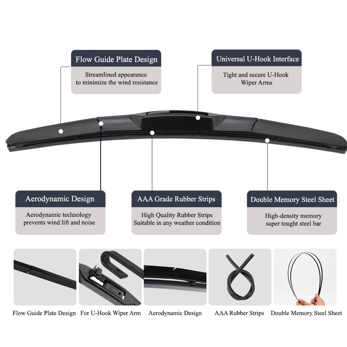 Hybrid Wiper Blades fit Toyota Camry XV80 2024 - 2025, Twin Kit 3 Aurus Auto Hybrid Wiper Blades fit Toyota Camry XV80 2024 - 2025, Twin Kit