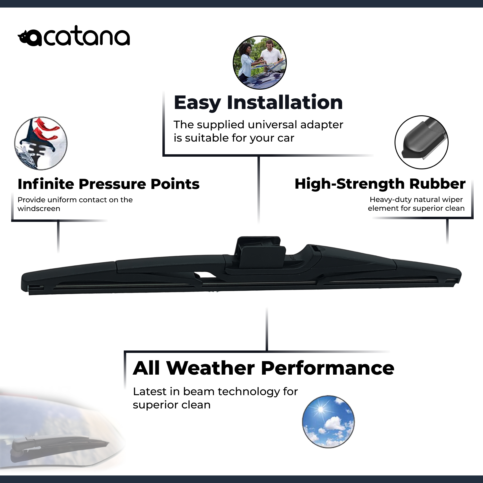 Rear Wiper Blade for Toyota FJ Cruiser 2011 - 2016 2 Aurus Auto Rear Wiper Blade for Toyota FJ Cruiser 2011 - 2016