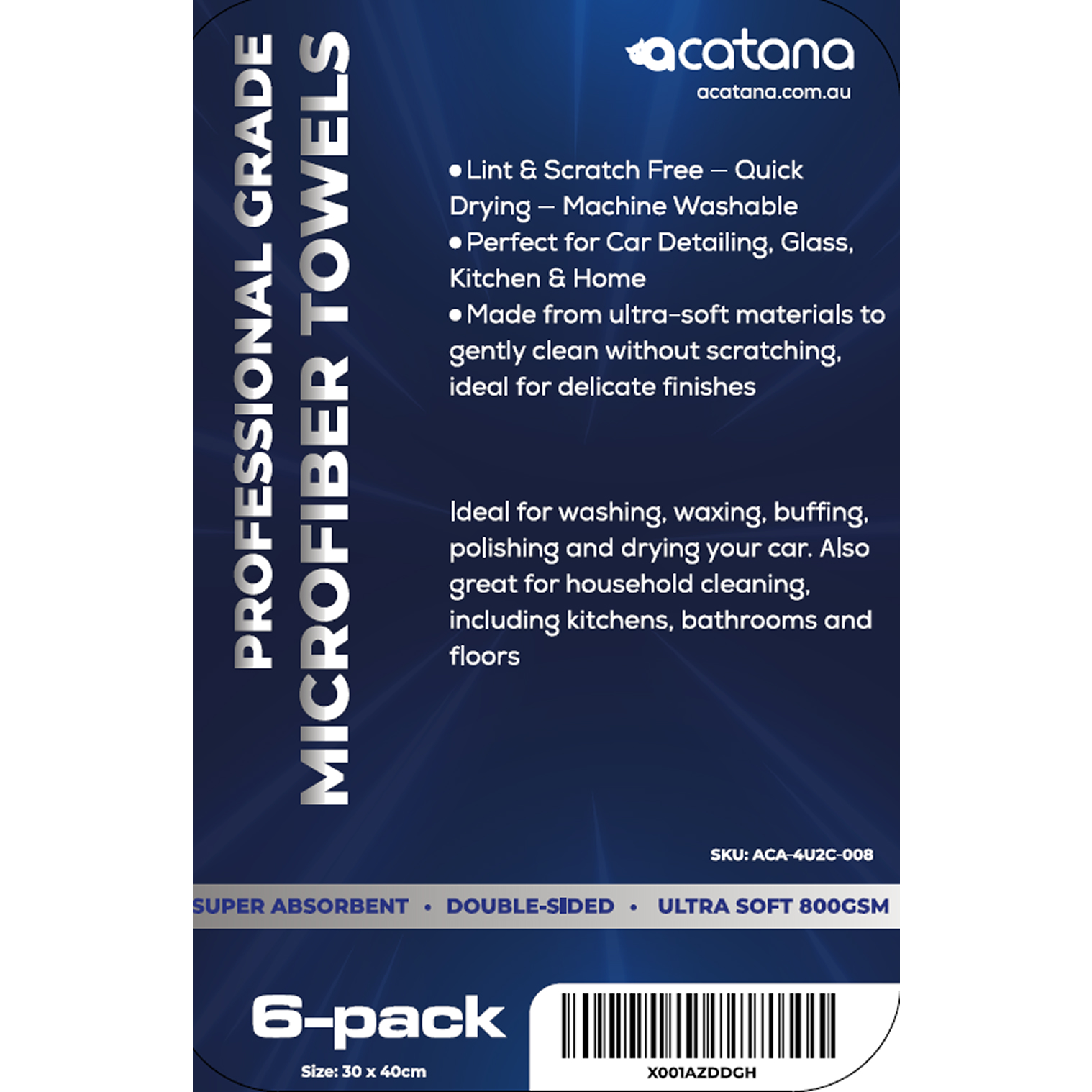 Premium Microfiber Towels - Car Detailing Cloth, (6PCS , BIG Size 30×40cm) 4 Aurus Auto Acatana Premium Microfiber Towels - Cleaning Cloths, 6PCS 30×40cm