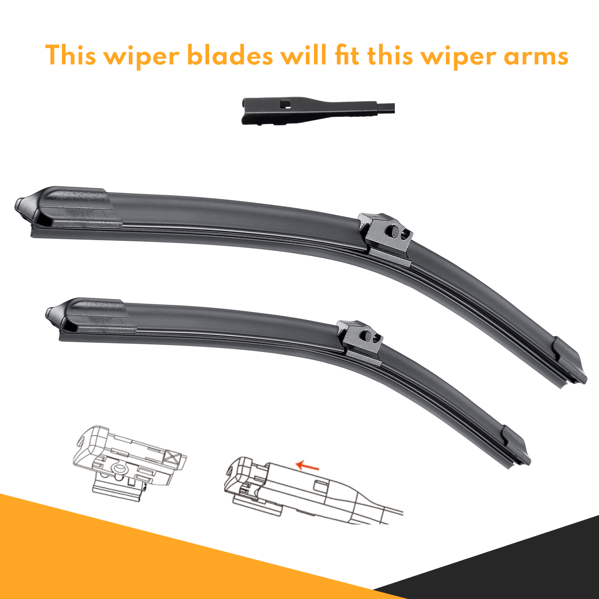 Windscreen Wiper Blades for Volkswagen up! 2012 - 2014, (KIT of 2pcs) 4 Aurus Auto Windscreen Wiper Blades for Volkswagen up! 2012 - 2014, (KIT of 2pcs)