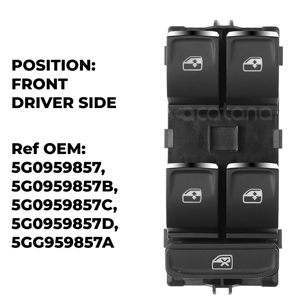 Power Master Window Switch for VW Golf GTI MK7 Passat B8 5G0959857C 5G0959857 3 Aurus Auto Power Master Window Switch for VW Golf GTI MK7 Passat B8 5G0959857C 5G0959857