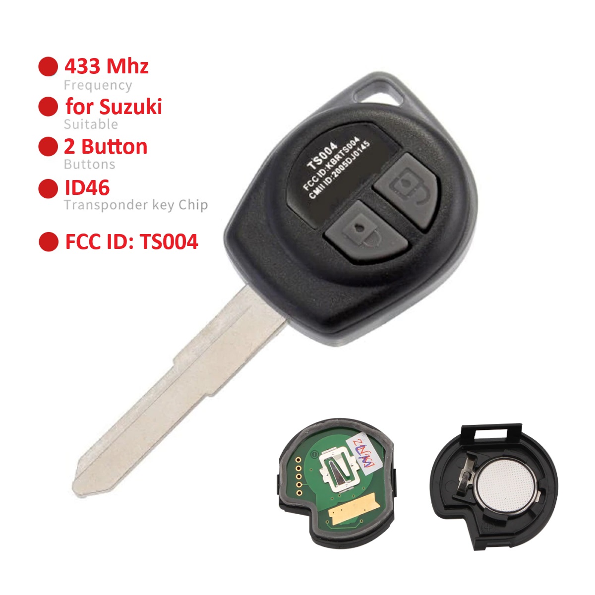 Remote Car Key Replacement for Suzuki Splash 2007 - 2013 3 Aurus Auto Remote Car Key Replacement for Suzuki Splash 2007 - 2013