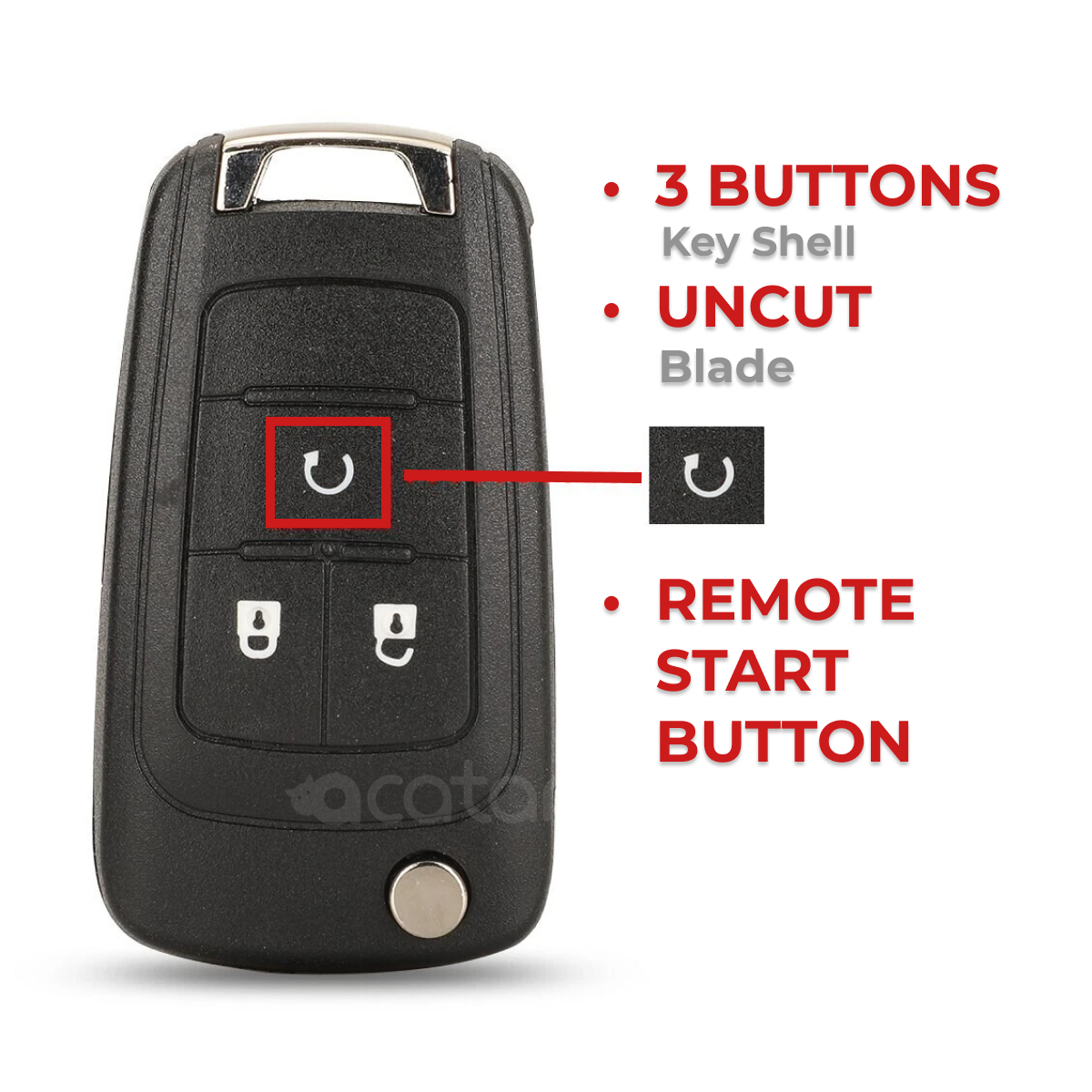 Remote Key Shell Case for Holden Cruze 2009 - 2014 3 Aurus Auto Remote Key Shell Case for Holden Cruze 2009 - 2014