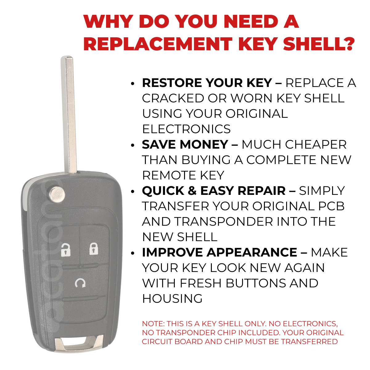 Remote Key Shell Case for Holden Cruze 2009 - 2014 7 Aurus Auto Remote Key Shell Case for Holden Cruze 2009 - 2014