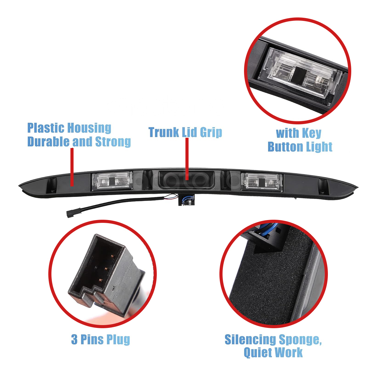 Rear Trunk Boot Handle Trim for BMW 3 Series E46 1998 - 2005 Sedan 51137170966 11 Aurus Auto Rear Trunk Boot Handle Trim for BMW 3 Series E46 1998 - 2005 Sedan 51137170966