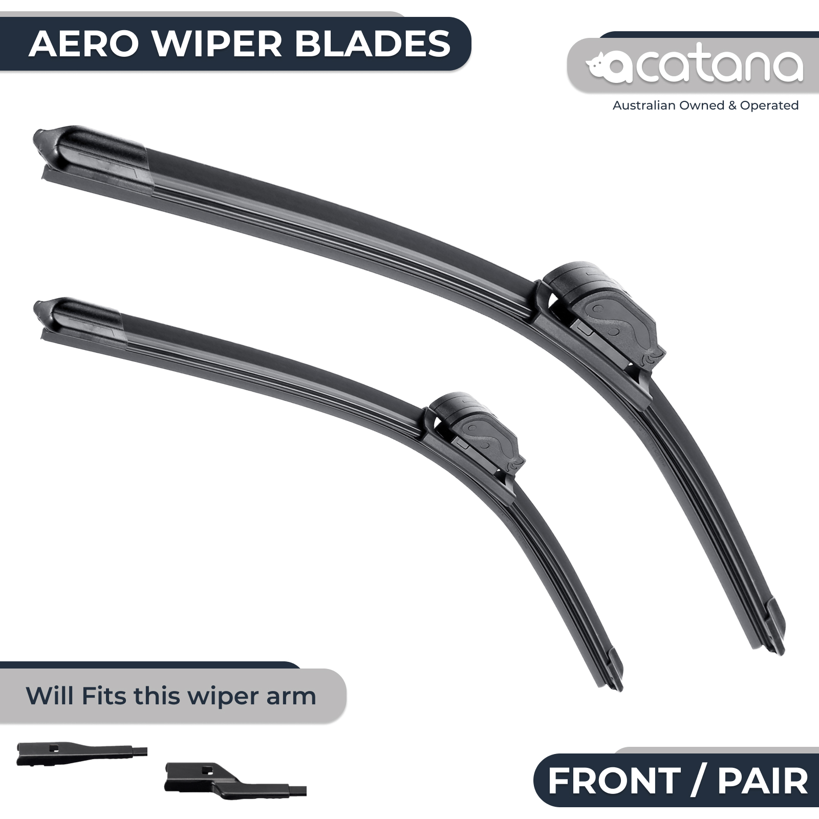 Aero Wiper Blades for Volkswagen up! 2012 - 2014 Pair Pack 1 Aurus Auto Aero Wiper Blades for Volkswagen up! 2012 - 2014 Pair Pack