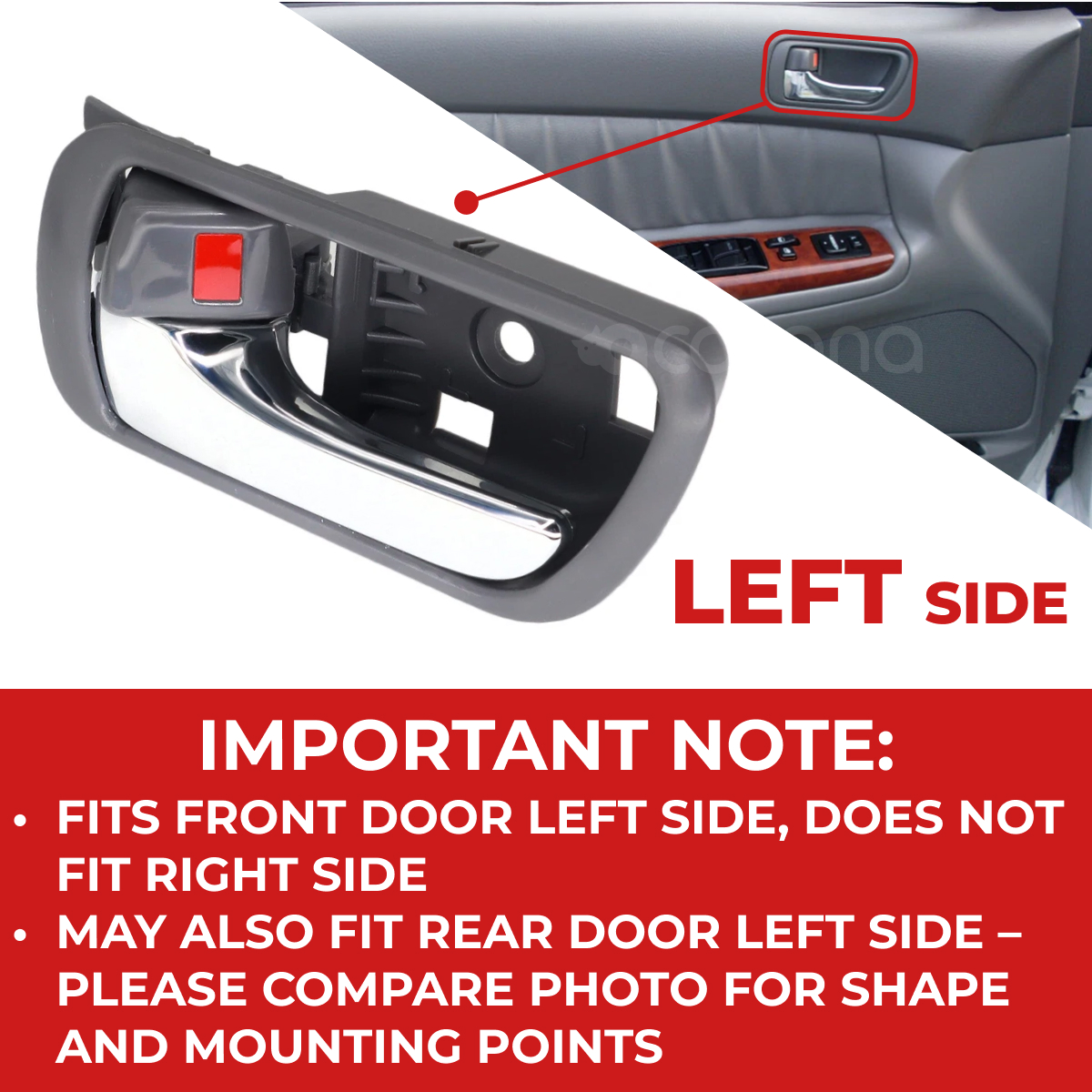 Inner Inside Door Handle for Toyota Camry CV36 2002 - 2006 69206-33030 LH Front 4 Aurus Auto Inner Inside Door Handle for Toyota Camry CV36 2002 - 2006 69206-33030 LH Front